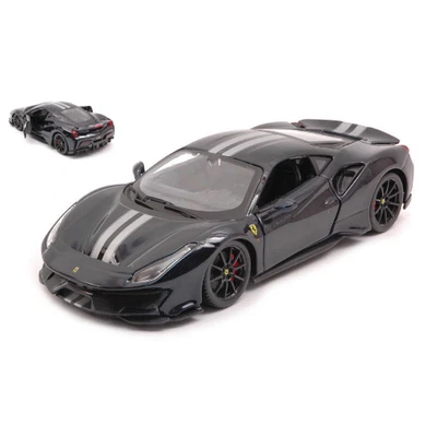 FERRARI 488 PISTA 2018 DARK BLU 1:24 Burago Auto Stradali Modellino Nuovo - Immagine 1 di 3