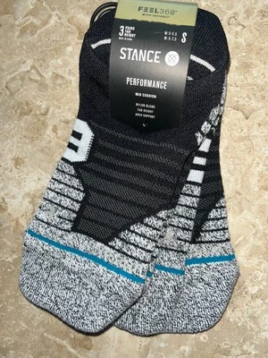 Paquete de 3 calcetines negros pequeños Stance Feel360 Performance Versa Tab 5-7,5 nuevos con etiquetas Foto 1 de 2