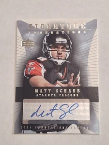 2004 MATT SCHAUB UPPER DECK FOUNDATIONS HANDSIGNIERTE AUTO KARTE #SF-MS FALCONS - Bild 1 von 3