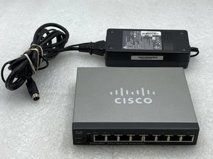 Cisco SG250-08HP 8-Port Gigabit Ethernet Smart Switch + Ac Adapter Free Shipping - Picture 1 of 8