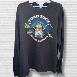 Harley Davidson Toad Suck  Long Sleeve Tee 3XL Black Double Side 2011 Conway AK - Picture 1 of 7