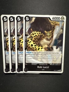 One Piece TCG Rob Lucci OP07-093 500 Years Into The Future Rare Playset X4 Eng - Picture 1 of 1