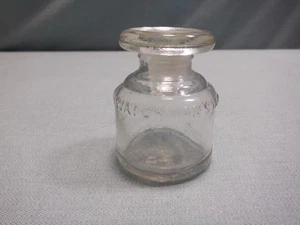 Vintage Waterman's Ink Glasflasche Made in USA 2 Oz mit seltenem Glasstopfen! - Bild 1 von 11