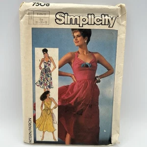 Simplicity 7508 Halter Dress With Fitted Bodice And Full Skirt Size 6 - 10 Uncut - Picture 1 of 9