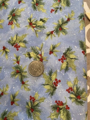 Tela Wilmington Frosty Frolic de Susan Winget Holly Algodón elección de talla Foto 1 de 2