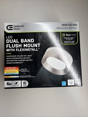 LED eléctrico comercial montaje empotrado níquel cepillado doble banda FlexInstall Foto 1 de 4