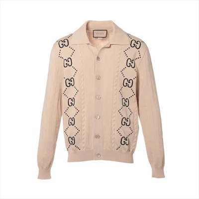 Cardigã masculino Gucci GG 23SS algodão M bege 747097 - Imagem 1 de 4