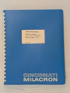 Cincinnati Milacron 1-IM-88049 Operators Manual for 2 MT Cutter and Tool Grinder - Picture 1 of 14