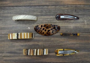 Lotto barrette per capelli vintage varie 2,5" - 3,5" spilla a scatto molla clip francese - Foto 1 di 18