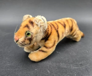 Peluche giocattolo tigre peluche Steiff mohair anni 50 tedesco vintage - Foto 1 di 8