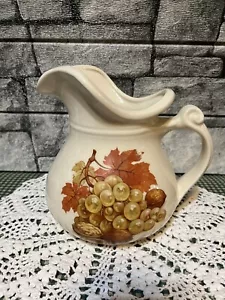 Vintage McCoy Pottery Autumn Leaves Grapes Walnuts Pitcher 7515 USA - Picture 1 of 4