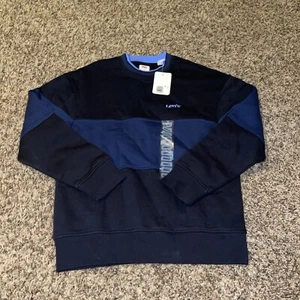 Levi's Men's Crewneck Fleece Pullover Non-Stretch Sweatshirt Small colorblock - Picture 1 of 4