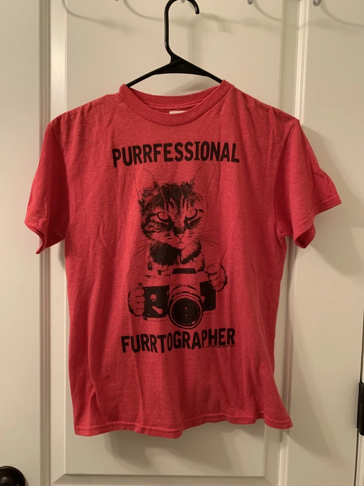 Camiseta Gráfica Niños Cuello Redondo Divertido Gato "FURTÓGRAFO PROFESIONAL" Talla M Foto 1 de 4