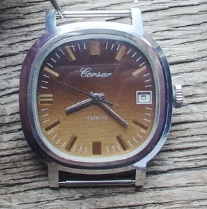 Raro Reloj Hombre Vintage Soviético Ruso Coleccionable Poliot "CORSAR" Reparado - Imagen 1 de 15
