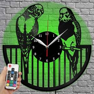 LED Clock Budgie Vinyl Record Wall Clock Led Light Wall Clock 2223 - Picture 1 of 11