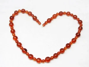 Bernstein Halskette Kette Honigfarbe Bernstein runde Kugeln Baltic Schmuck 65cm - Bild 1 von 17