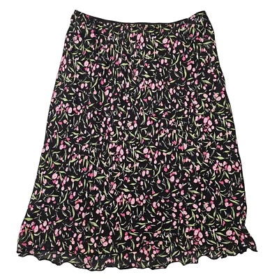 Falda Mandy Evans Vintage Y2K Midi Floral Volantes Dobladillo Mujer Talla XL Negra, Verde Foto 1 de 4