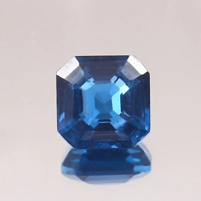 Mozambique Indicolite Tourmaline 9x9mm Radiant Cut | Blue Loose Gem October Gem - Image 1 of 4
