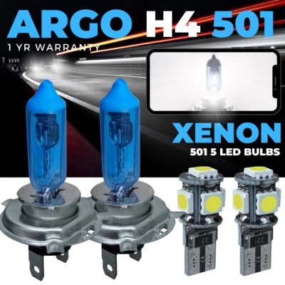 H4 501 Xenon White 100w Headlight Bulbs Headlamp 472 Hid Led Side light Car 12v - Image 1 of 4