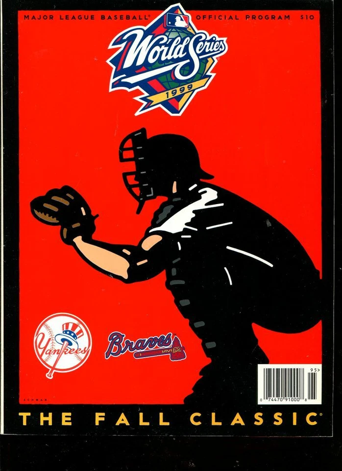 Programa de Béisbol New York Yankees 1999 Serie Mundial Atlanta Braves Derek Jeter Foto 1 de 1