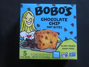 (5) Bobo's Chocolate Chip Oat Bites 1.3 Oz Each Gluten Free Plant Based - Picture 1 of 2