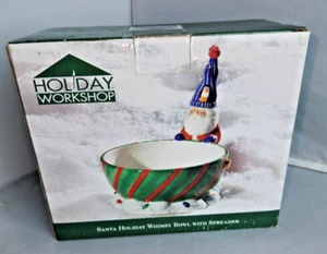Holiday workshop, Santa holiday whimsy Gnome dip bowl with spreader - Picture 1 of 13