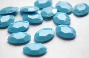 Vintage Blue Plastic Faceted Drops Connectors bds031H - Picture 1 of 2