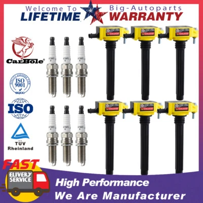 Paquete de 6 bobinas de encendido UF648 y bujías 97390 para Chrysler Jeep Dodge Ram 3,6 L Foto 1 de 4