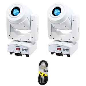 2 x Equinox Fusion 100 Spot MKII White with DMX Cable 80W LED Gobo Beam DJ Disco - Picture 1 of 6