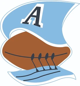 Casco de fútbol americano Argonauts años 80 tamaño completo logotipo con rayas - Imagen 1 de 3