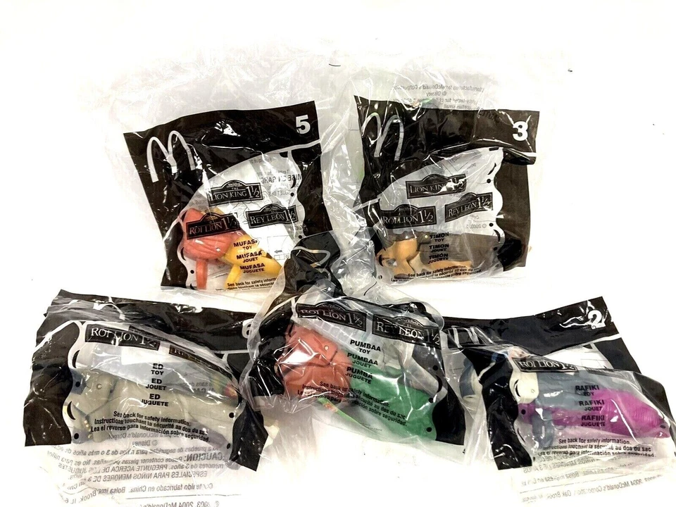 Lote de 5 Juguetes McDonalds Rey León 1-1/2 Rafiki Mufasa Timón Pumba Ed SELLADOS 2004 Foto 1 de 1