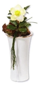 Moderne Grabvase aus Bronze weiss Blumenvase Friedhof Grabschmuck hochwertig - Bild 1 von 2
