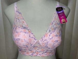Maidenform Wireless Halter Bra 36D Convertible Pink Floral DM1188 - Picture 1 of 9