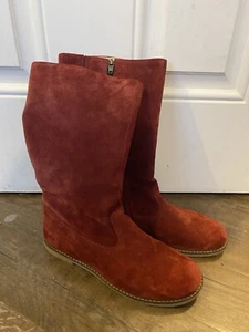 Pom D’api Paris red suede leather boots size 37 with zip RRP £150 - Picture 1 of 10