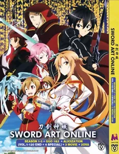 ANIME SWORD ART ONLINE SEASON 1-3 + GGO 1-2 + ALICIZATION DVD ENGLISH DUBBED - Foto 1 di 5