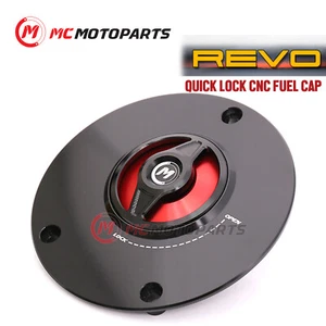 REVO-B Red Quick Lock Fuel Cap For ZX-14R 06 07 08 09 10 11 12 13 14 15 16 - Bild 1 von 5