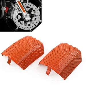 Front Caliper Screen Inserts Fit For Harley V-Rod & Touring 2006-2019 Orange USA - Picture 1 of 10
