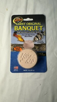 Zoo Med Giant Plankton Banquet Time Release Feeding Block - 1.4 oz, New on card — 第 1/3 张图片