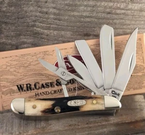 1997 Case XX Genuine FAT Midnight Stag 2.875" BIG NUT 5 Blade Peanut 5520 SS - Picture 1 of 7