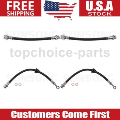 Línea de freno de manguera de freno delantera trasera 4 piezas para Chevrolet Aveo 2004-2019 Foto 1 de 4