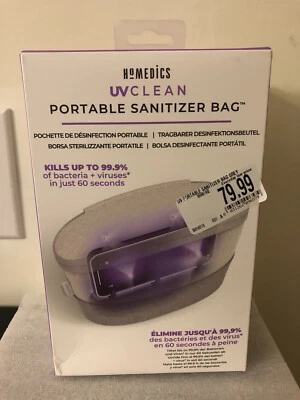 Bolsa desinfectante recargable portátil HoMedics UV-Clean - gris CAJA ABIERTA Foto 1 de 4