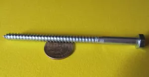 Zinc Hex Head Lag Screw 1/2 Hex Size 5/16 Thread x 5.0" Length, 25 pcs - Picture 1 of 11