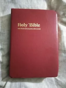 Holy Bible Dictionary Concordance KJV Red Letter Edition Collins World 1975 Vtg - Foto 1 di 7