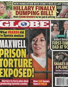 Globe Magazine Ghislaine Maxwell Hillary and Bill Clinton Robert Duvall 2021 . - Foto 1 di 6