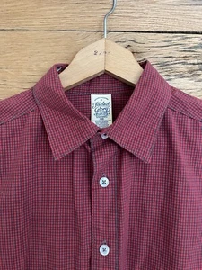 Boys Faded Glory Button Down Shirt Sz XXL (18) Red Gray Pin check Long Sleeve - Picture 1 of 2