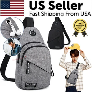 Men Women Sling Bag Chest Fanny Packs Cross Body Travel Sports Shoulder Backpack - Picture 1 of 18