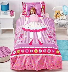 Ballerina Duvet Doona Quilt Cover Set Reversible | + Ballerina Cushion | Double - Picture 1 of 6