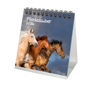 Pferdezauber Tischkalender 10cm x 10cm für 2026 Pferde und Fohlen - Seelenzauber - Bild 1 von 4