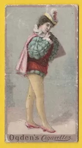 Tarjeta de cigarrillo de tabaco Ogdens - Bellezas BOCA 1899 - niña con aspecto pensativo - Imagen 1 de 2