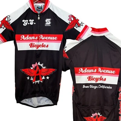 Camiseta de ciclismo Squadra para mujer XSmall negra cremallera completa G.S. Adams Avenue Racing Foto 1 de 4